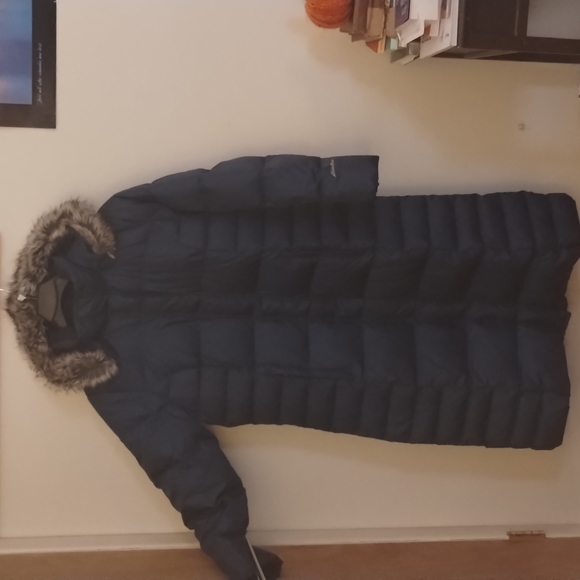 Eddie Bauer Jackets & Blazers - HUGE PRICE DROP!! EDDIE BAUER NWOT DOWN COAT,Navy Blue,Detachable Hood,Fur, PXL